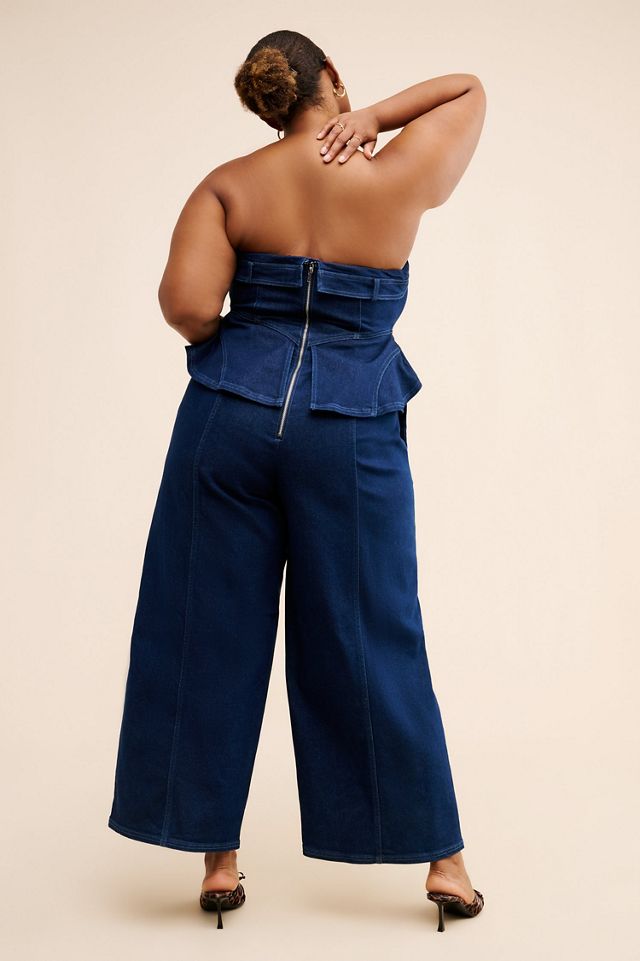Eloquii Denim Peplum Jumpsuit #1