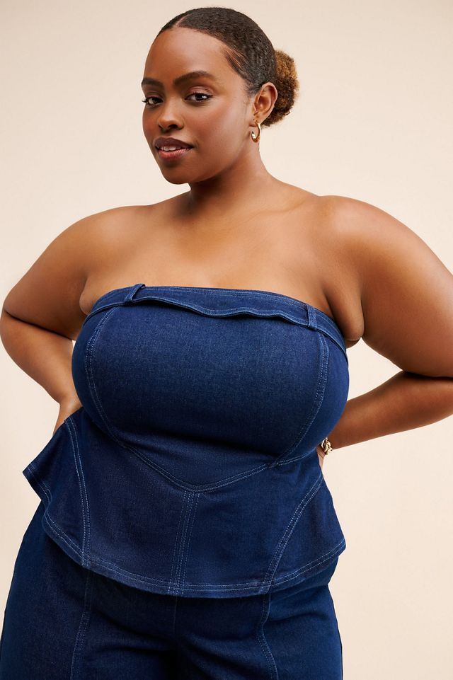 Eloquii Denim Peplum Jumpsuit #2