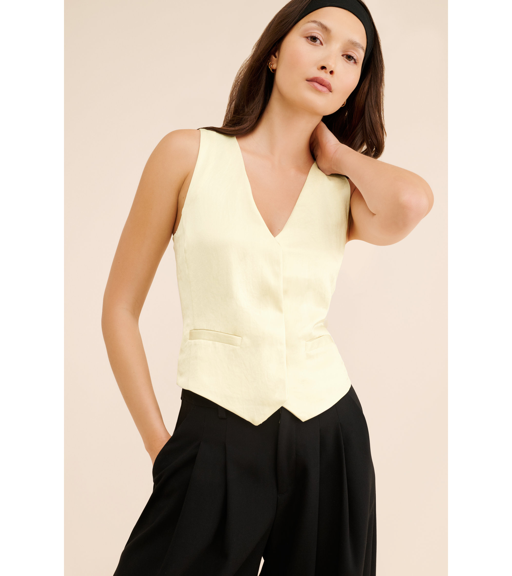 Sleeveless Satin Vest - Image 1