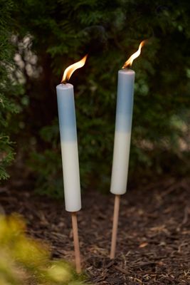 Ombre Citronella Torch Candle, Blue