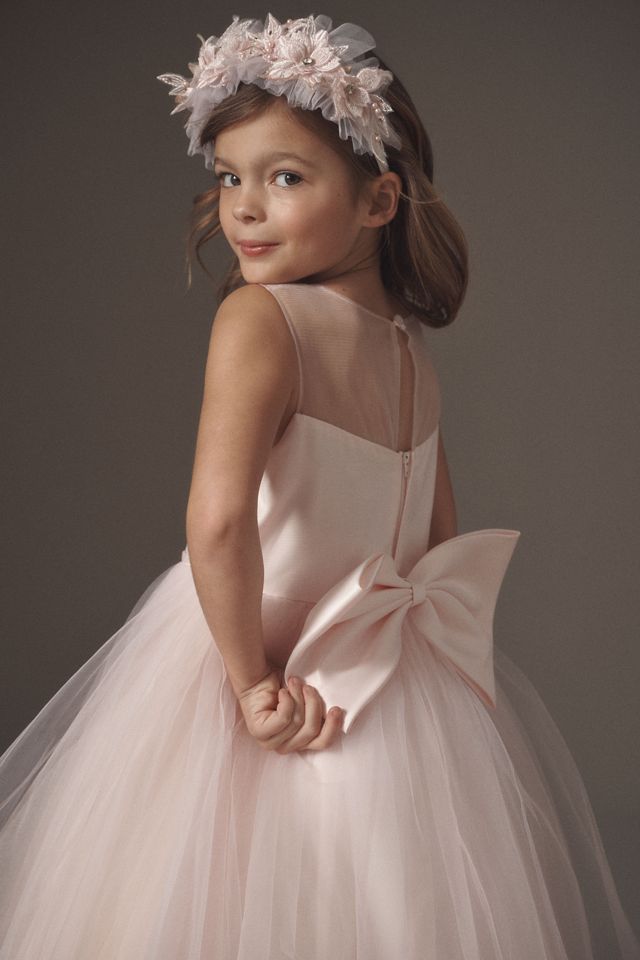 Princess Daliana Pink 3D Floral Bloom Flower Girl Dress #3