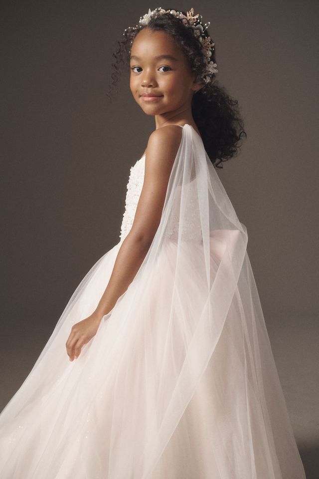 Princess Daliana Sequin Floral Flower Girl Dress #1