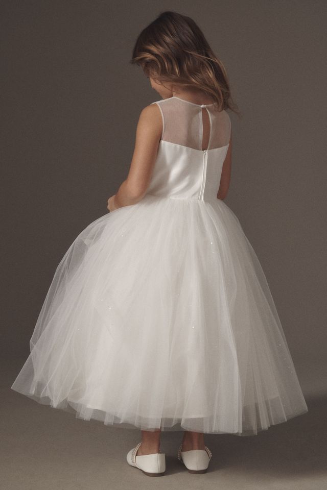 Princess Daliana Elegant Floral Appliqué Flower Girl Dress #3
