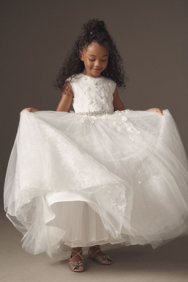 Princess Daliana Belted Tulle Flower Girl Dress #4