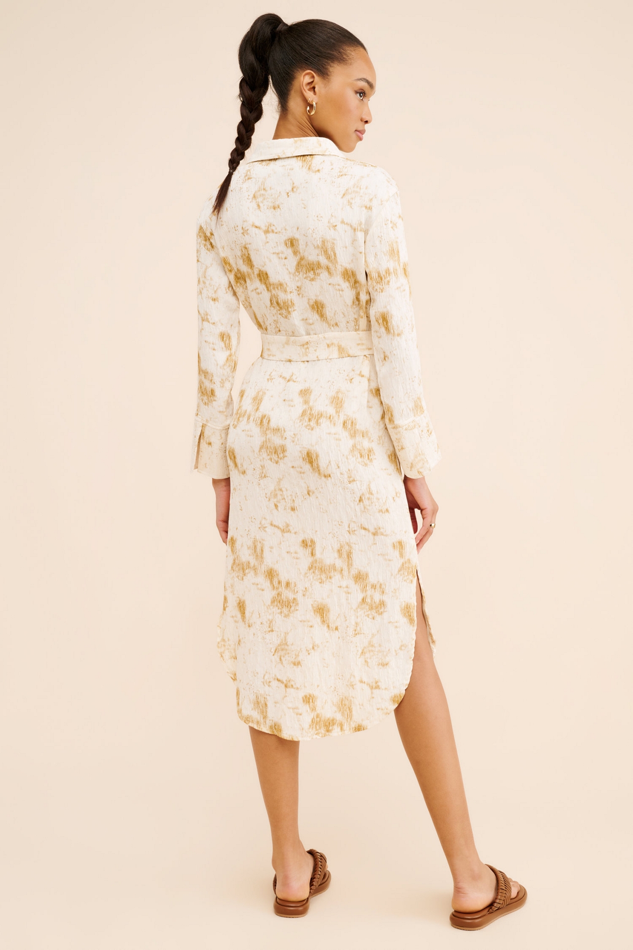 Little Lies Crinkle Dye Shirt Dress