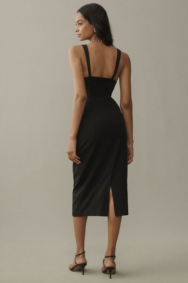 BHLDN Sage Sweetheart Stretch Crepe Midi Dress #1