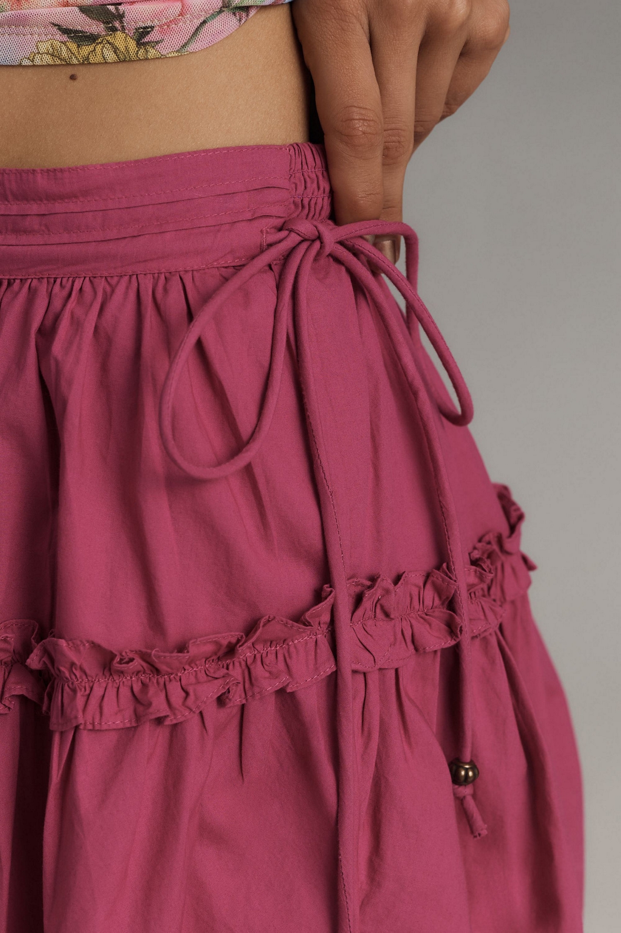Maeve Tiered Scallop Mini Skirt