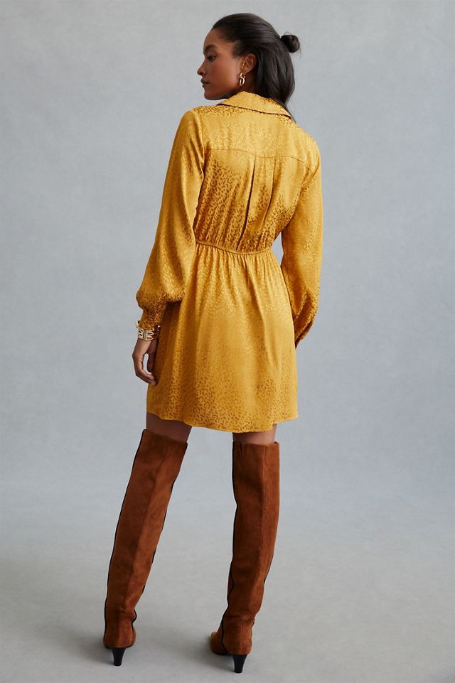 Leopard Print Long-Sleeve Mini Dress #1