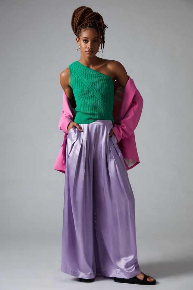 Maeve One-Shoulder Cable-Knit Tank #3