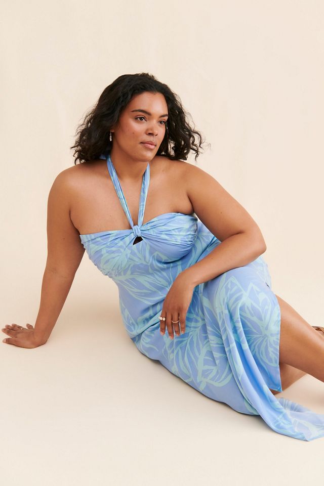 Eloquii Halter Printed Maxi Dress | Anthropologie