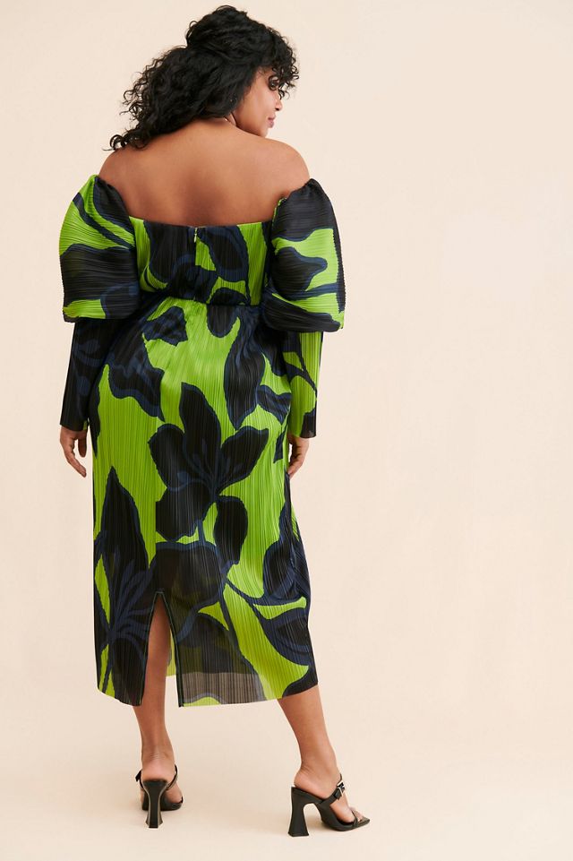Eloquii Off-The-Shoulder Pleated Dress #1