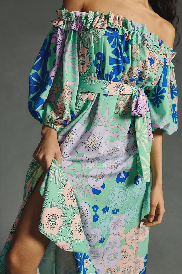 Oopscool Off-The-Shoulder Printed Dress #2