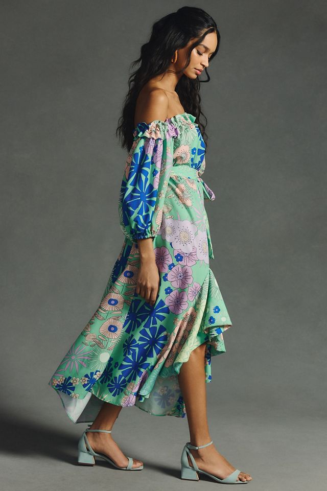 Oopscool Off-The-Shoulder Printed Dress #3