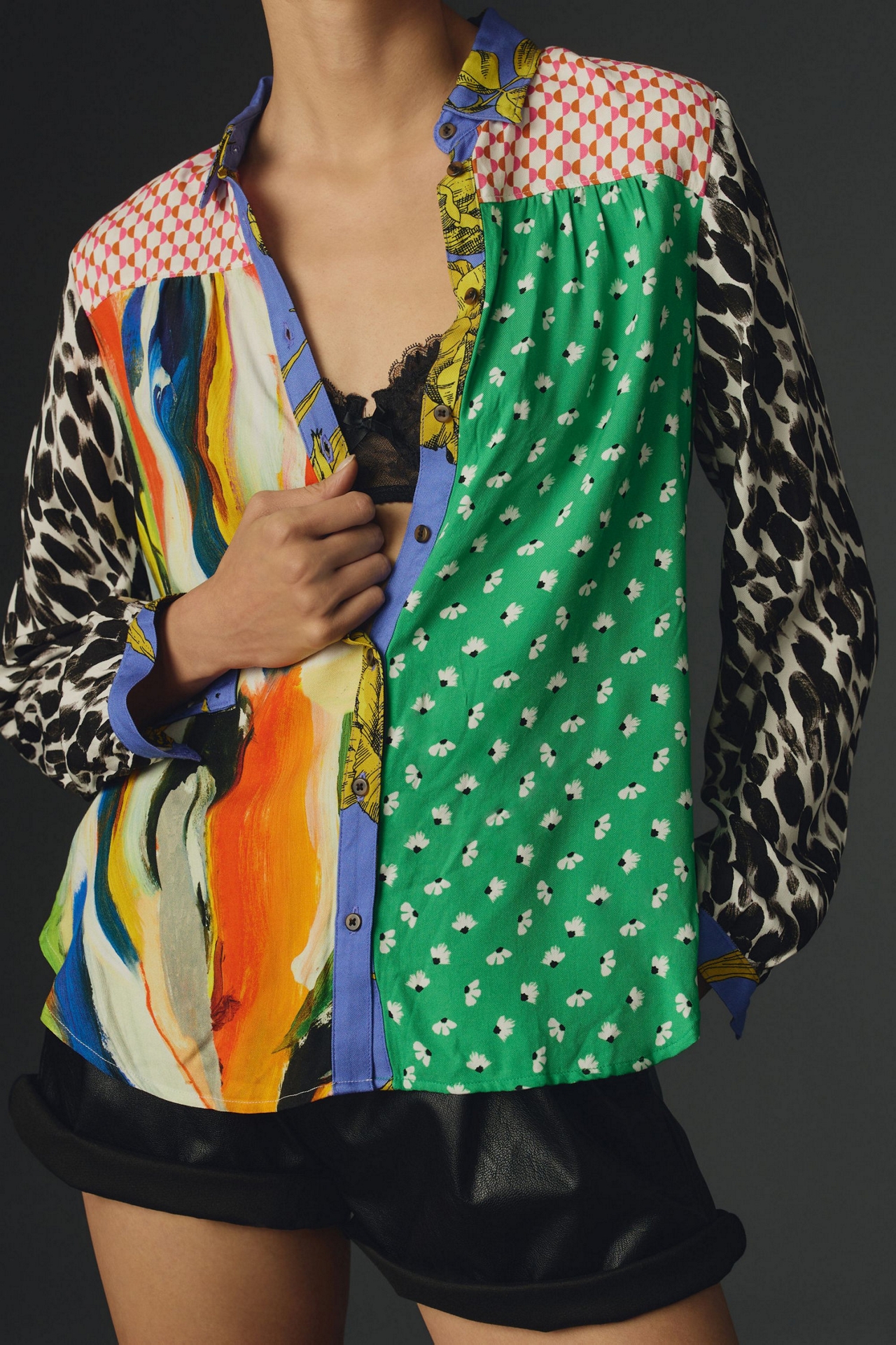 Maeve Paz Contrast Button-Down