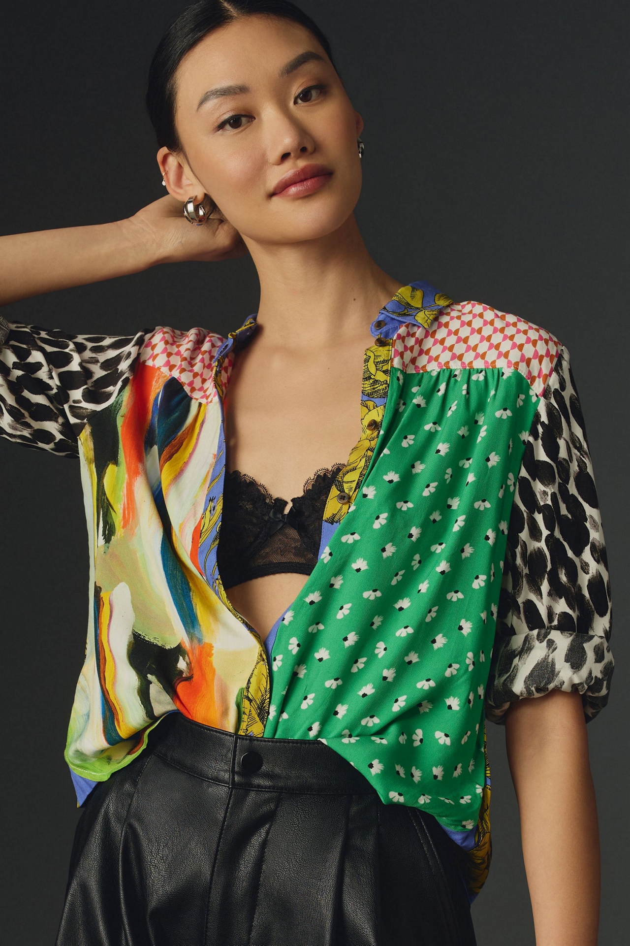 Maeve Paz Contrast Button-Down