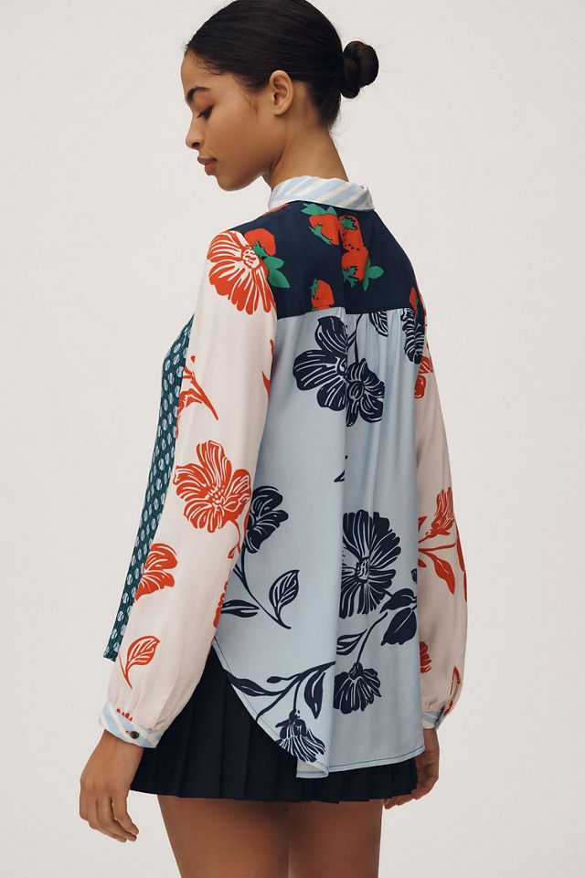 Maeve Paz Contrast Button-Down #1