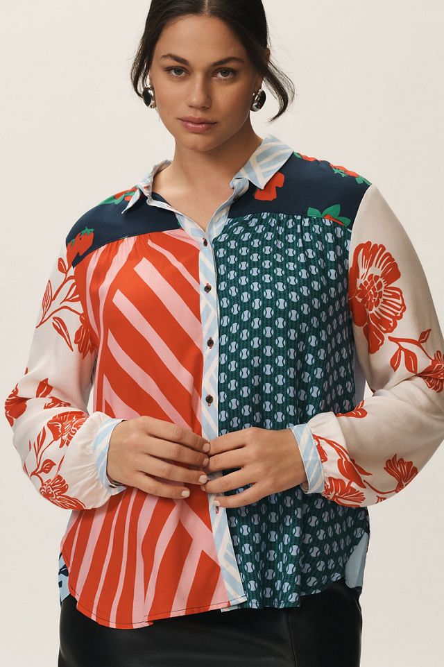 Maeve Paz Contrast Button-Down #3