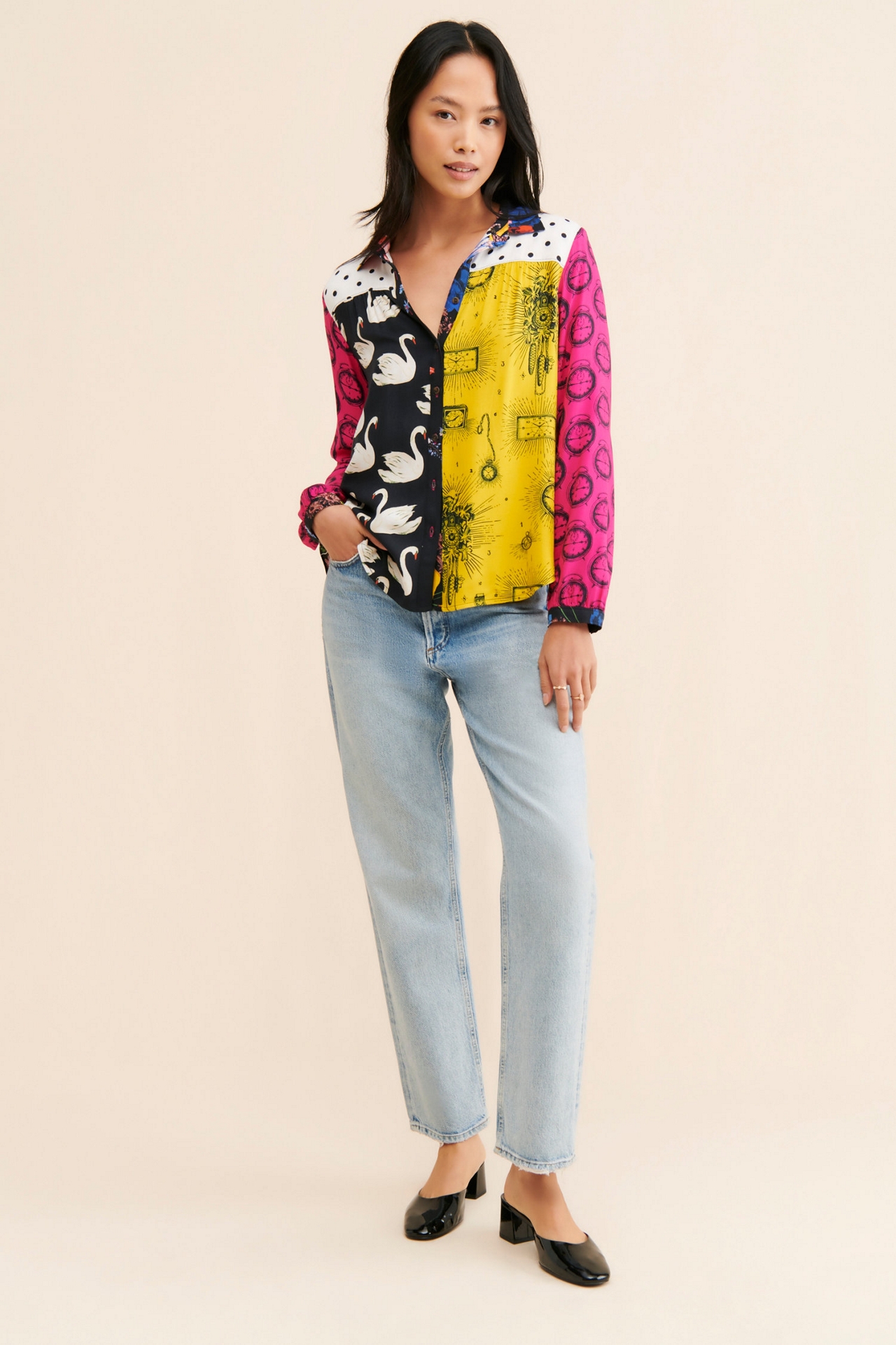Maeve Paz Contrast Button-Down