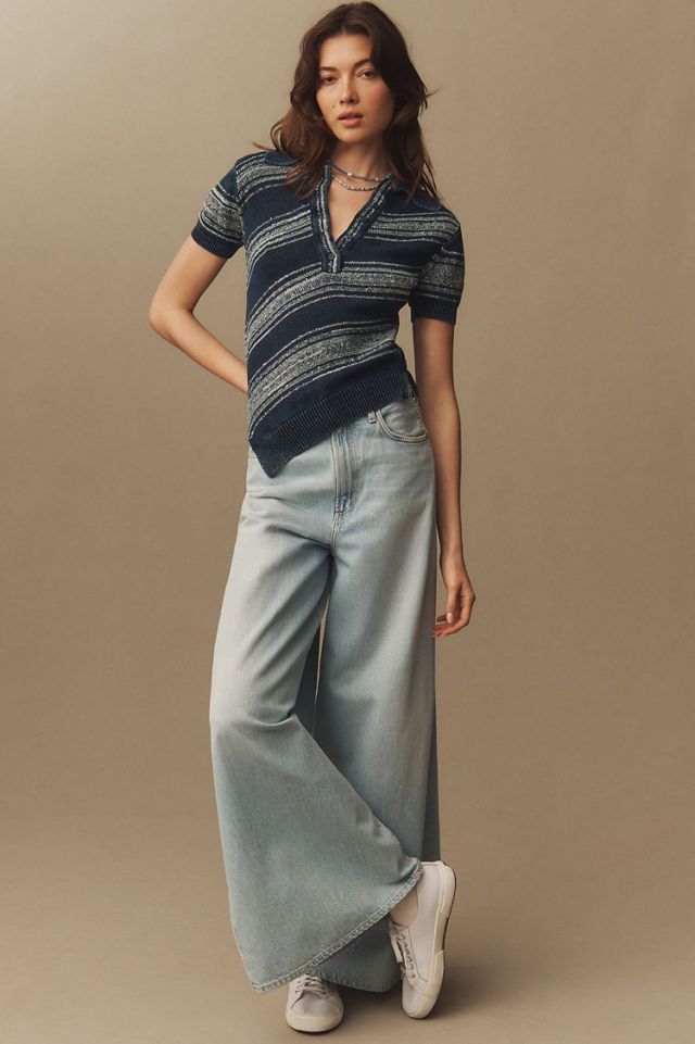 Pilcro Short-Sleeve Asymmetrical Polo Sweater #2