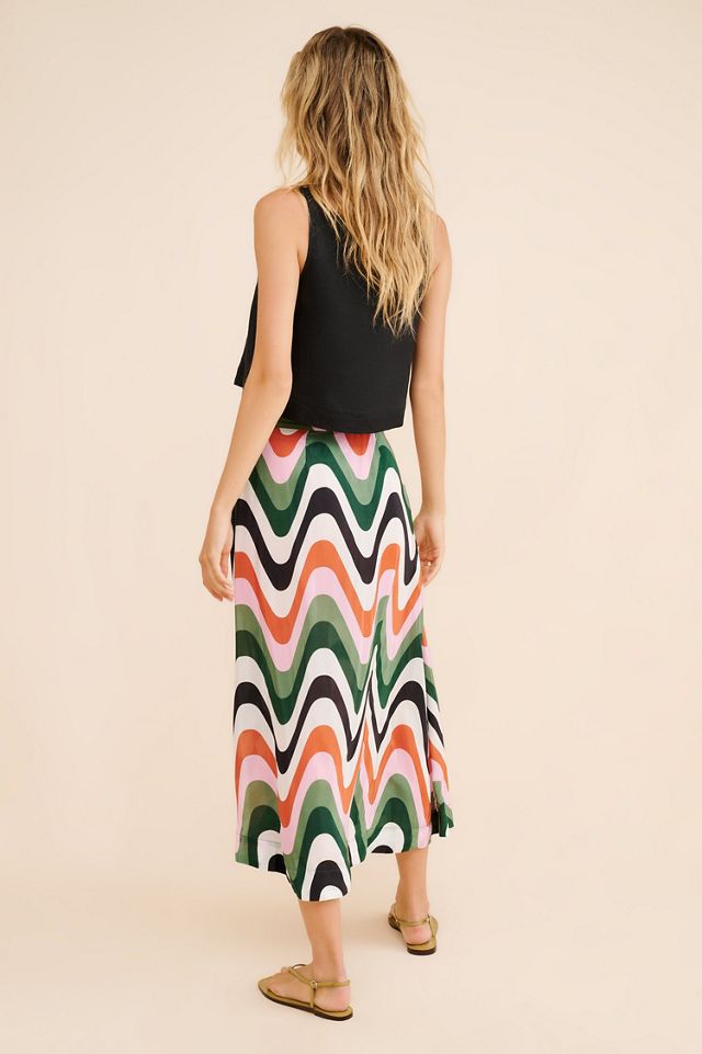 FARM Rio Wave Gradient Midi Skirt #1