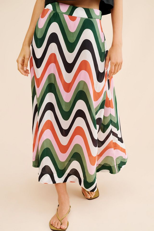 FARM Rio Wave Gradient Midi Skirt #3
