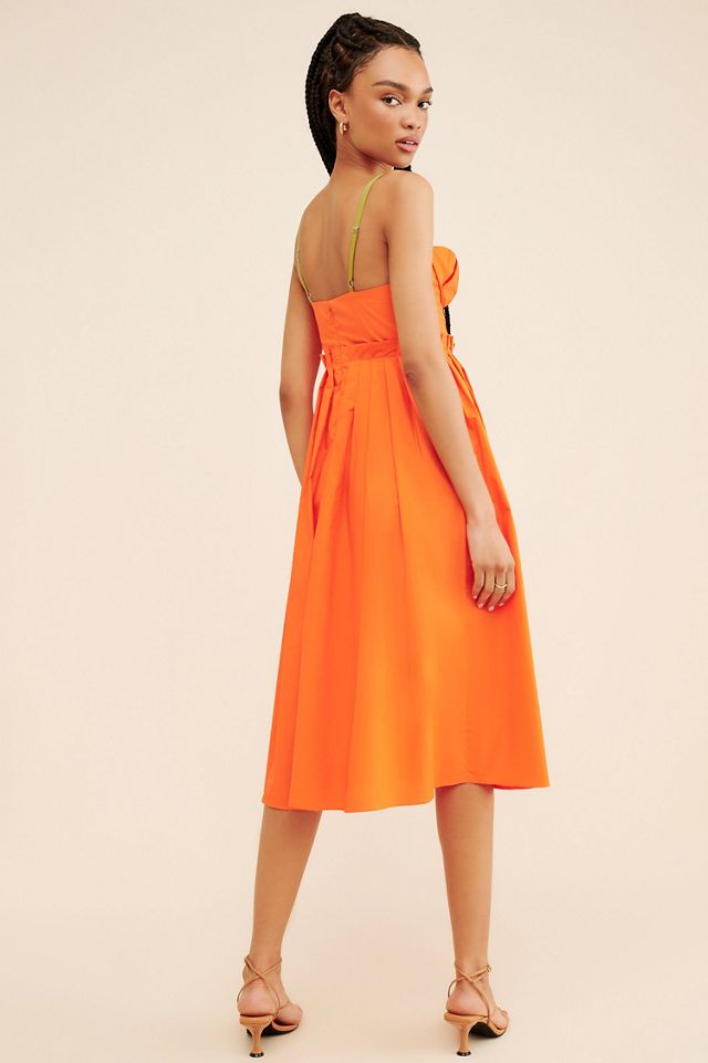 FARM Rio Corset Pleated Sleeveless Midi Dress #1