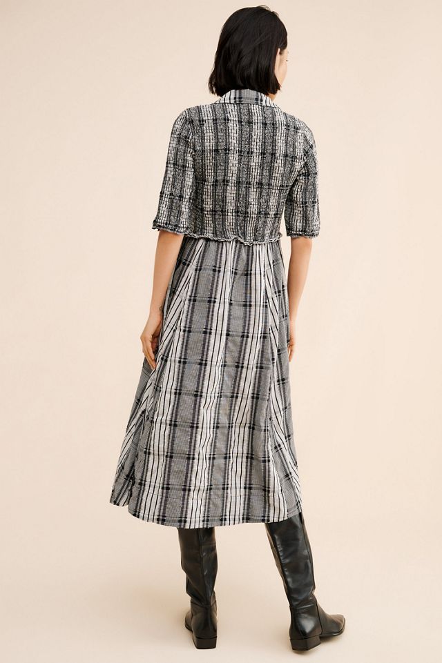 Maeve Short-Sleeve Smocked Midi Shirtdress #1