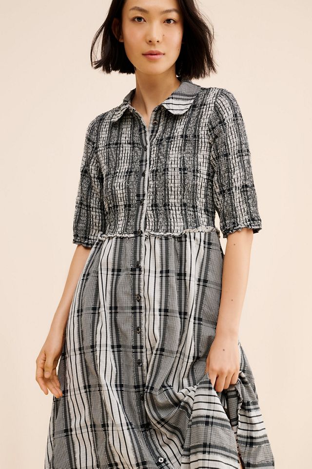 Maeve Short-Sleeve Smocked Midi Shirtdress #2