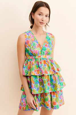 Hope for Flowers by Tracy Reese ★ Printed Slip Dress Hope for Flowers by Tracy Reese Linen Blend Slip Dress