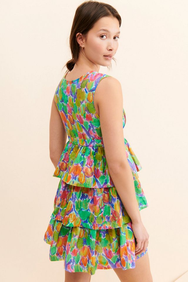 Hope for Flowers by Tracy Reese Floral Printed Tiered Mini Dress #1