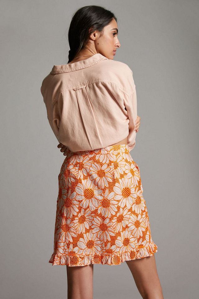 Hope for Flowers by Tracy Reese Embroidered Floral Mini Skirt #1