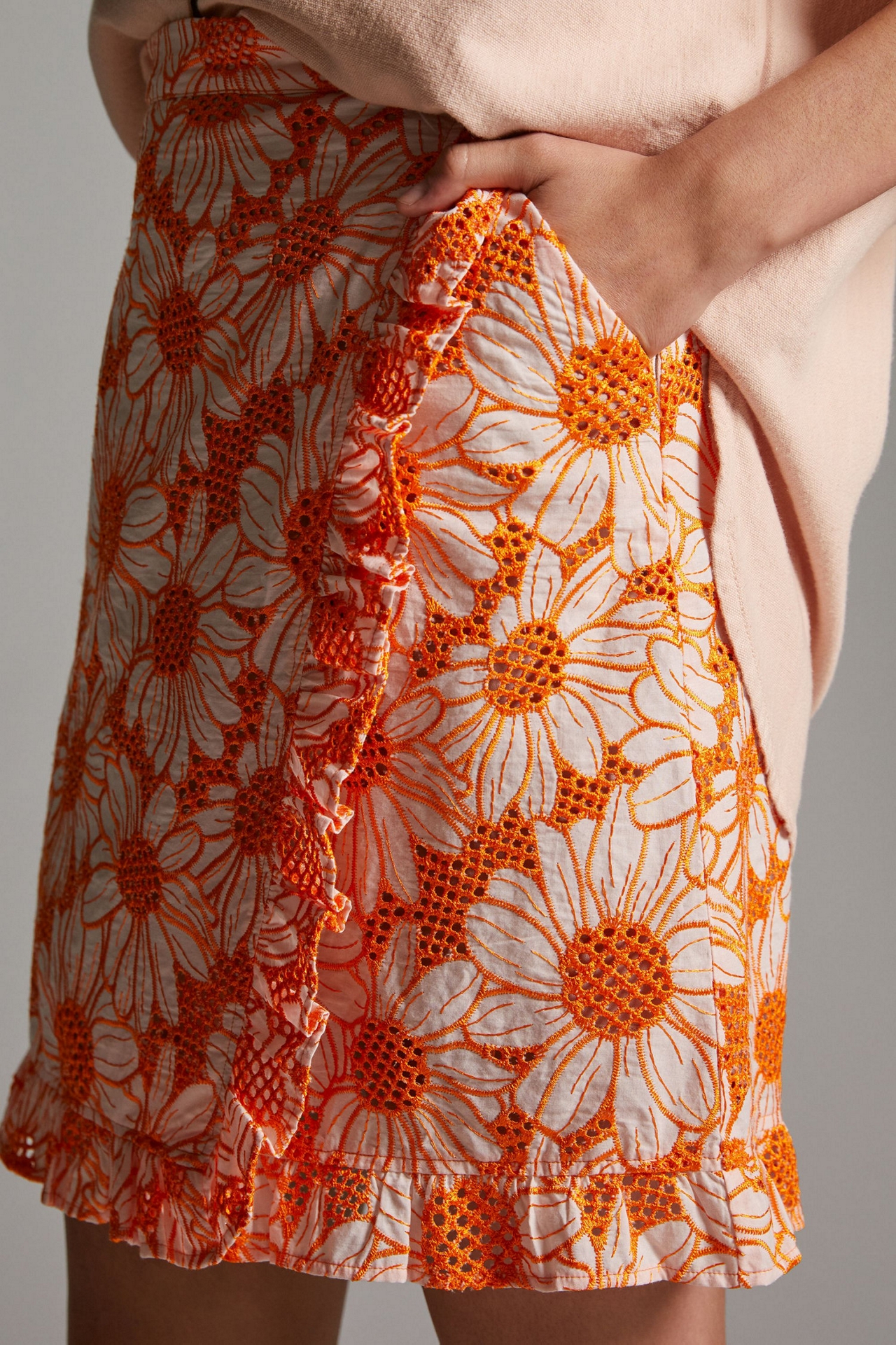 Hope for Flowers by Tracy Reese Embroidered Floral Mini Skirt