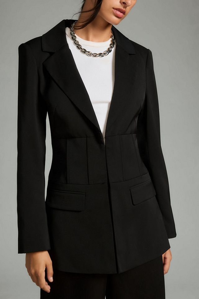 Avec Les Filles Corset Waist Blazer #2
