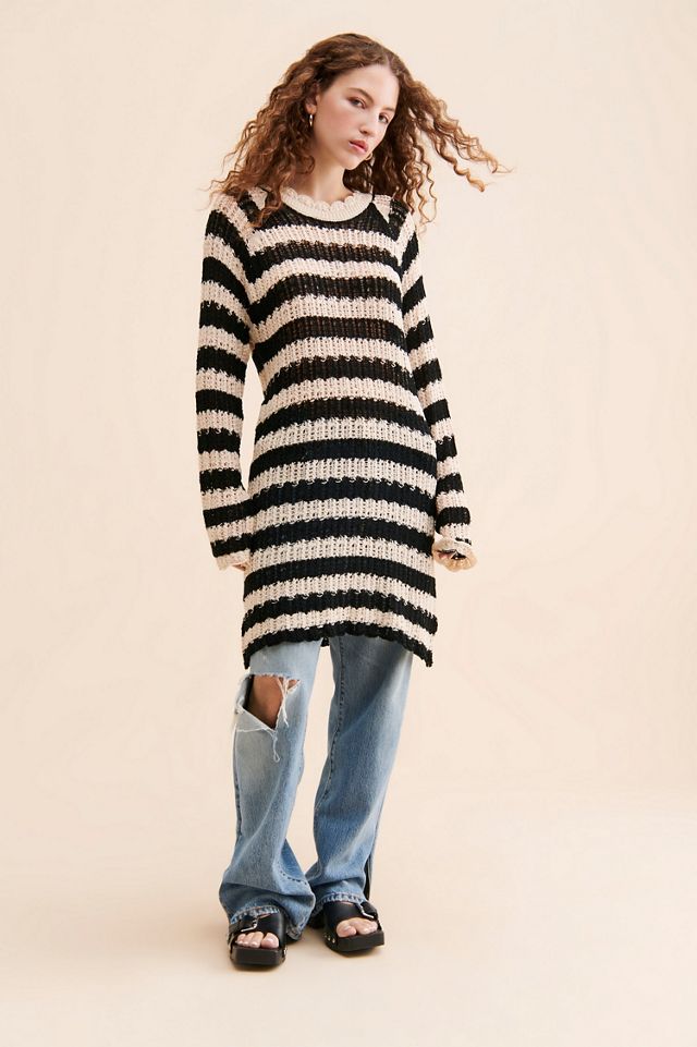 4SI3NNA Striped Pullover Knit Tunic #3