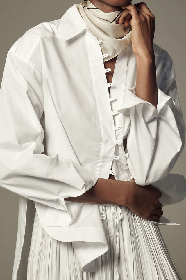 Maeve Asymmetrical Buttondown Blouse #2
