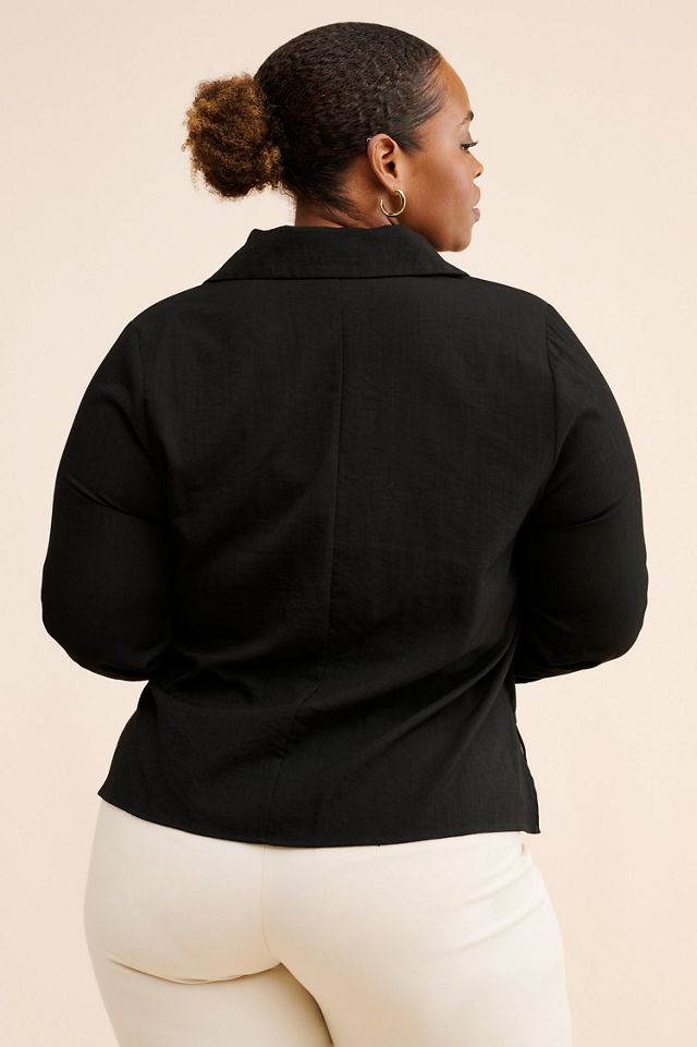 Eloquii Hip Tie Collared Shirt #1