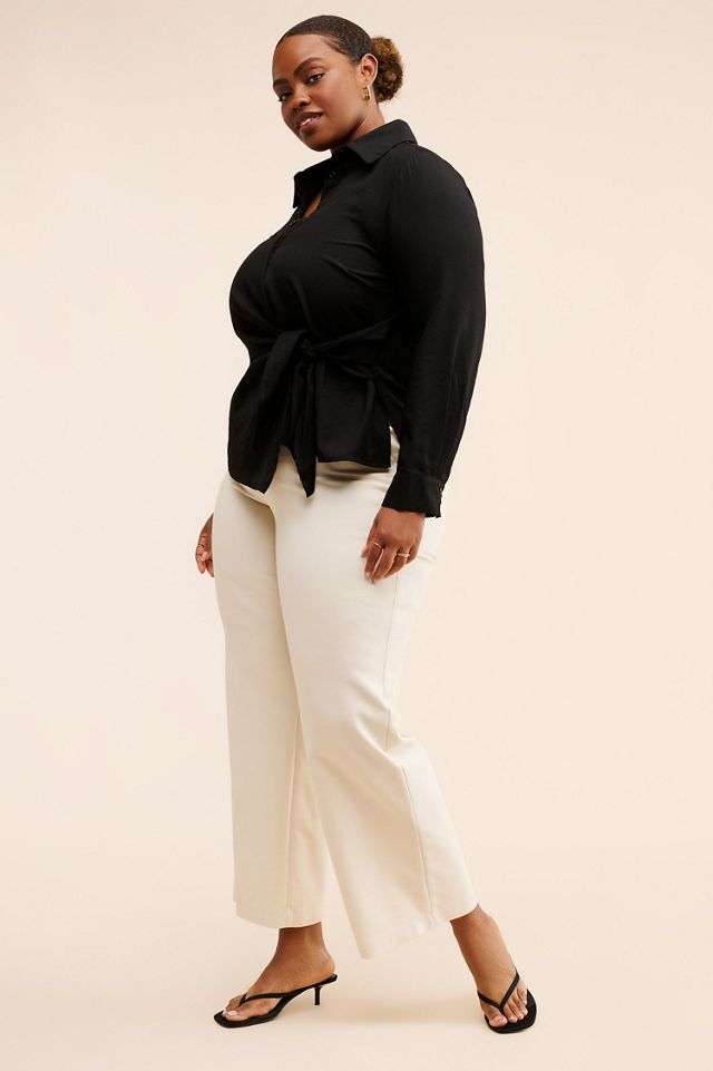 Eloquii Hip Tie Collared Shirt #3