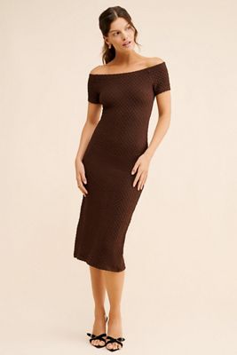 ASTR the Label Promise Textured Midi Dress
