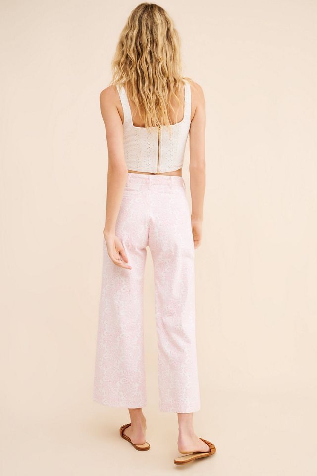 SZ Blockprints Floral Cropped Wide-Leg Pants #1