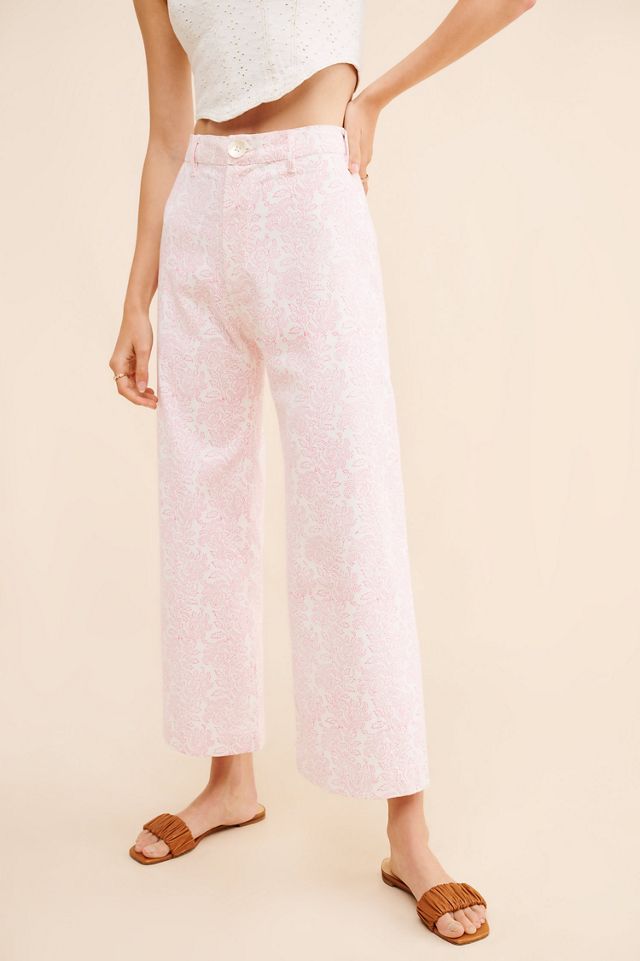 SZ Blockprints Floral Cropped Wide-Leg Pants #3