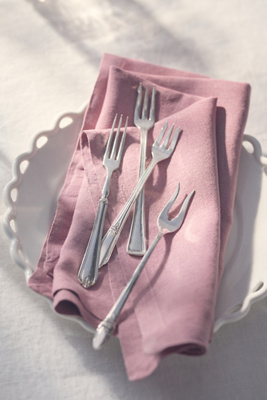 Anthropologie One-of-a-kind Vintage Silverplate Appetizer Forks, Set Of 4 In Metallic