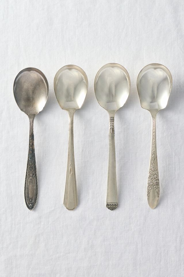 One-of-a-Kind Vintage Silverplate Sugar Spoons, Set of 4 #1