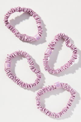 Slip Silk Skinny Scrunchie Set In Purple