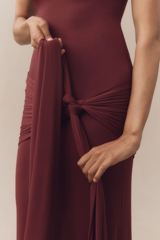 Bardot Isadora High-Neck Tie-Front Maxi Dress #3