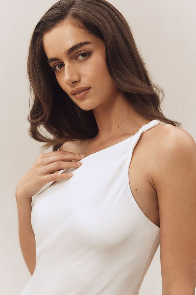 BHLDN Sienna Off-The-Shoulder Satin Maxi Dress