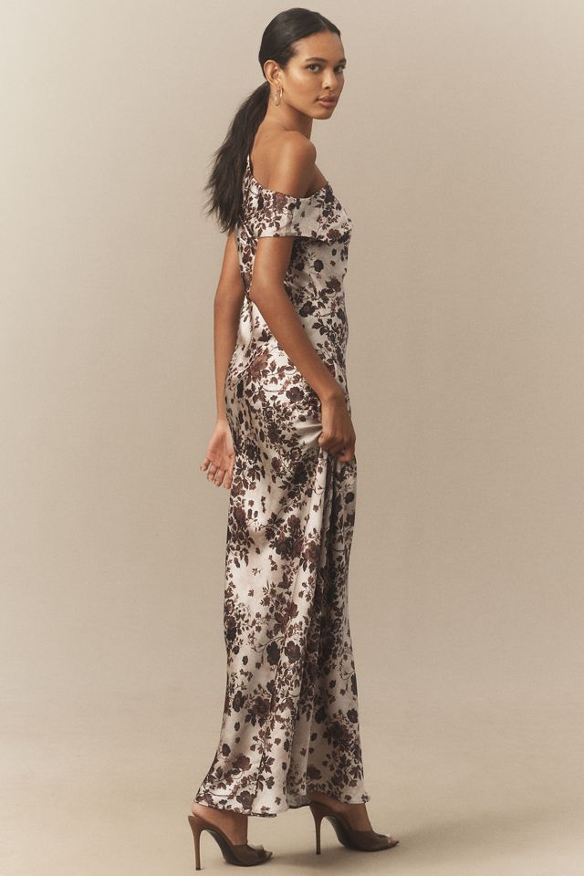 BHLDN Sienna Off-The-Shoulder High-Shine Satin Maxi Dress #4