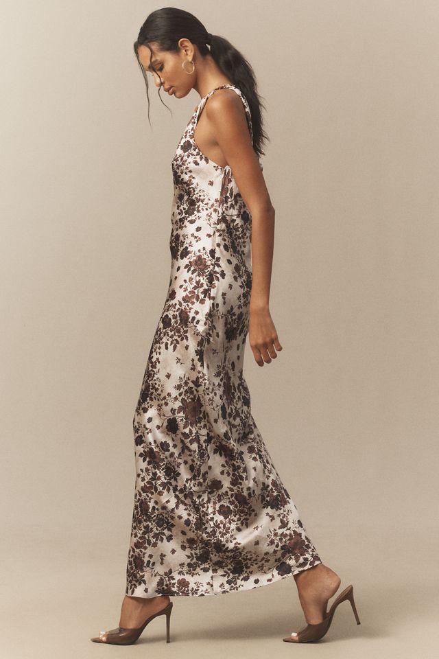 BHLDN Sienna Off-The-Shoulder High-Shine Satin Maxi Dress #6
