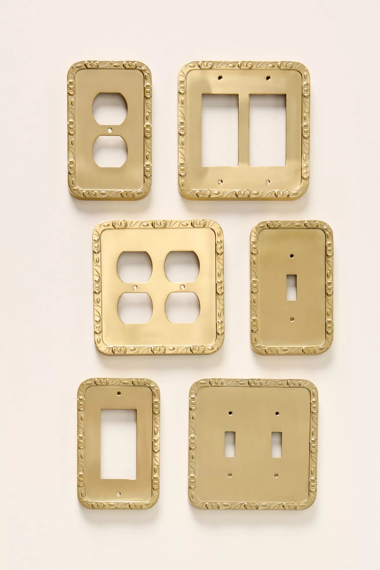 Floral Border Metal Switch Plate