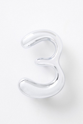 Anthropologie Bubble Polished Chrome House Numbers In Transparent