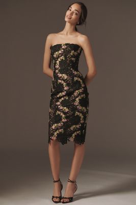 Helsi Cecilia Strapless Embroidered Floral Midi Dress